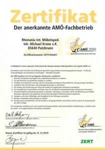 AMÖ - Bundesverband Möbelspedition und Logistik - Zertifikat